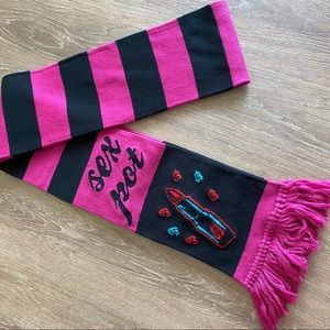 Betsey Johnson Sex Pot Pink Striped Scarf NWOT